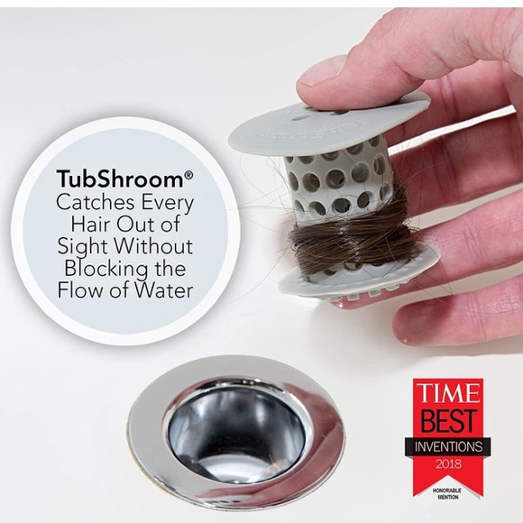 TubShroom Tub Hair Catcher Drain Protector, Fits 1.5 inch-1.75 inch, Gray - Picture 11 of 11